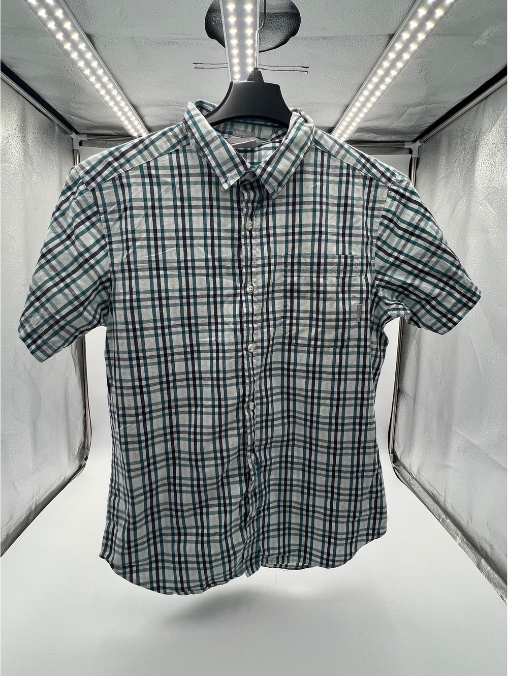 Columbia Men’s Plaid Short Sleeve Button Up Shirt Outdoor Casual
